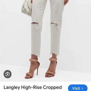 NWT- off white/ white size 27Langley High-Rise Cropped Jeans. These run small.